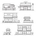 Set of store, shop, street store cart and truck icons. Vector. For web design and application interface, also useful for Royalty Free Stock Photo