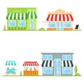 Set of store, shop, street store cart and truck icons. Vector. For web design and application interface, also useful for Royalty Free Stock Photo