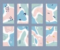 Set of story template collection with abstract hand drawn elements. Social media stories wallpaper set.