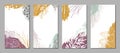 Set of templates for social media posts, stories, banners, covers, greeting cards, branding design. Abstract floral vector backgro Royalty Free Stock Photo