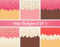 Set of strawberry cream and chocolate wafer vector Royalty Free Stock Photo