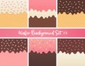 Set of strawberry cream and chocolate wafer vector Royalty Free Stock Photo