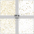 Set of stream gold stars on a white backgrounds. Vector illustrations. 4 in 1 Royalty Free Stock Photo