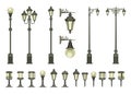 Set of street lamps