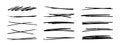 A set of strikethrough underlines. Brush stroke markers collection. Vector illustration of crossed scribble lines