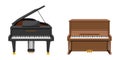 Set of string instruments playing by striking the strings