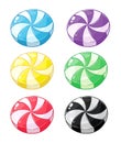 Set Striped Hard Candy In Various Flavor