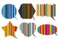 Set of striped speech bubbles Royalty Free Stock Photo