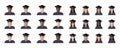 set of students boys and girls in a graduate cap of different races, nationalities and skin colors, color image, icon Royalty Free Stock Photo