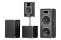 Set of studio monitor loudspeakers, 3D rendering