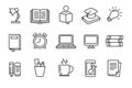 Set of study icons in linear style
