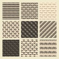 Set of 9 styled, ultimate hand drawn seamless textures.