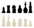 set of stylish chess pieces in vector Royalty Free Stock Photo