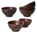 Set with stylish clay bowls on white background Royalty Free Stock Photo