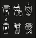 Set of stylish coffee cups.