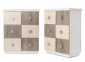 Set of stylish commodes on white. Furniture for wardrobe Royalty Free Stock Photo