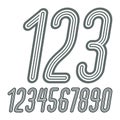 Set of stylish disco vector digits, modern numerals collection.