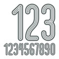 Set of stylish disco vector digits, modern numerals collection.