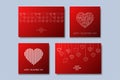 Set of stylish greeting cards,posters,brochures. Happy valentines day backgrounds