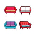Set of  Stylish Modern Loveseat for Cozy Living Royalty Free Stock Photo