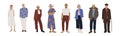 Set of stylish old people Royalty Free Stock Photo