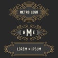 The set of stylish retro logo and emblem templates. Stock . Royalty Free Stock Photo