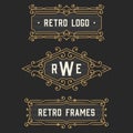 The set of stylish retro logo and emblem templates. Stock . Royalty Free Stock Photo