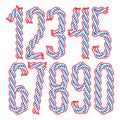 Set of stylish tall condensed vector digits, modern numerals col