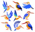 Stylized Birds - African Dwarf Kingfisher Royalty Free Stock Photo