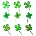Set of stylized clover leaves Royalty Free Stock Photo