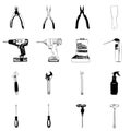 Set of stylized construction tools - vector illustration Royalty Free Stock Photo