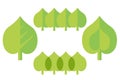 Set a stylized flat design leaf linden suitable for a logo or ad