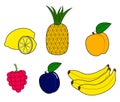 Set of stylized fruit