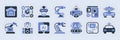 A Set of Stylized Icons Related to Technology and Artificial Intelligence Royalty Free Stock Photo