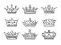 Set of stylized images of the crowns.