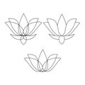 Set of stylized lotuses. Collection of lotus flowers for a logo