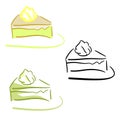 Set of stylized piece of cake isolated