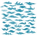 Set stylized waves from element of the design