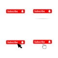 Set of subscribe web button, social media icon vector illustration, internet website symbol, isolated sign Royalty Free Stock Photo