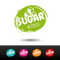 Set of Sugar free badges. Hand drawn labels