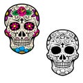 Set of sugar skulls isolated on white background. Day Of The Dea Royalty Free Stock Photo