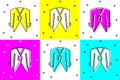 Set Suit icon isolated on color background. Tuxedo. Wedding suits with necktie. Vector Royalty Free Stock Photo