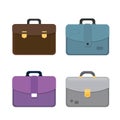 Set of suitcases flat vector illustration of items for carrying things Royalty Free Stock Photo