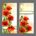 Set of summer banners with Red Poppies