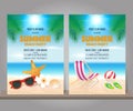 Set of summer beach party design template. Vector Illustration. Royalty Free Stock Photo