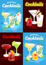 Set summer cocktails poster Royalty Free Stock Photo