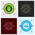 Set of Summer camp badges. Vector. Concept for shirt or logo, print, stamp, patch or tee. Vintage typography design Royalty Free Stock Photo