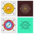 Set of Summer camp badges. Vector. Concept for shirt or logo, print, stamp, patch or tee. Vintage typography design Royalty Free Stock Photo