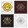 Set of Summer camp badges. Vector. Concept for shirt or logo, print, stamp, patch or tee. Vintage typography design Royalty Free Stock Photo
