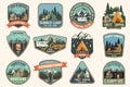 Set of Summer camp badges. Vector. Concept for shirt or logo, print, stamp, patch or tee.